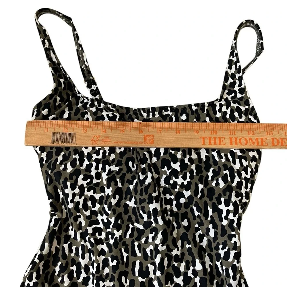 MICHAEL‎ KORS One Piece Swimsuit Leopard Print Lace Up Back Women Size 10